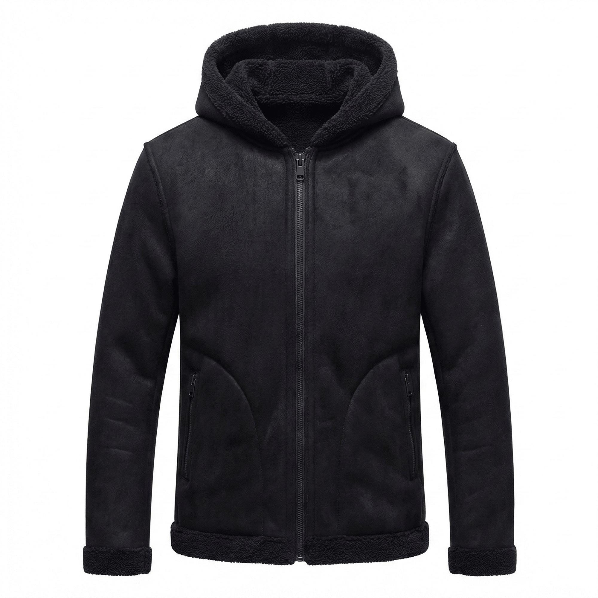 Mens Lamb Fleece Coat Fur One Men's and Fleece Fur Winter Coat