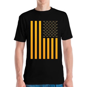 American Flag Honeycomb Honey Bee Beekeeping Beekeeper Birthday T-Shirt For Men Women