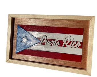Cuadro de   puerto Rico souvenir laser cutpuertorriqueño pr