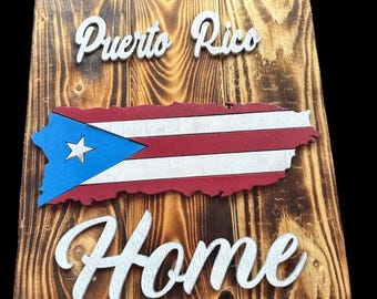Cuadro de   puerto Rico souvenir laser cutpuertorriqueño pr