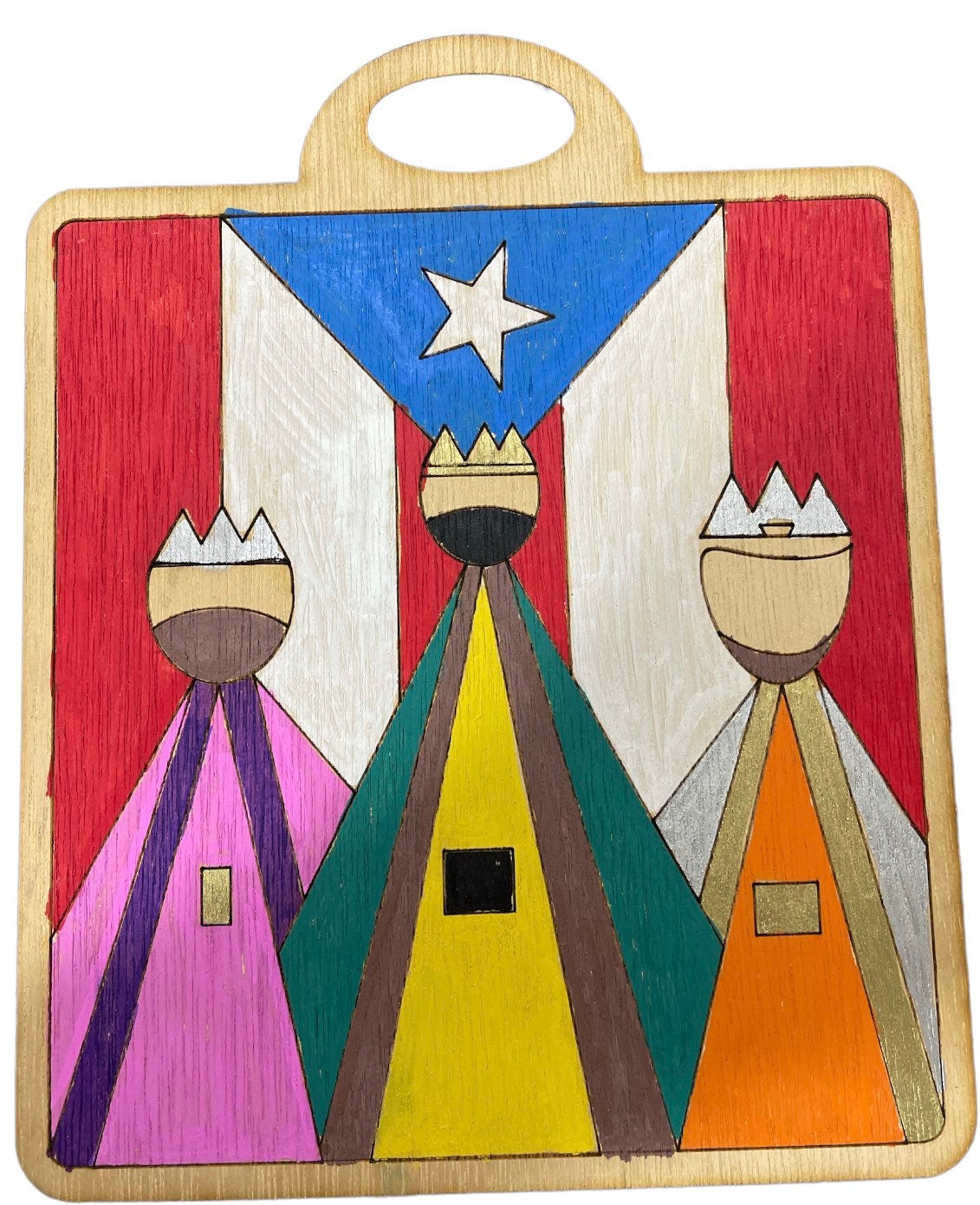 Reyes Magos  Puerto Rico Souvenir Cuadro Reyes Pintura for Paint 8x10”