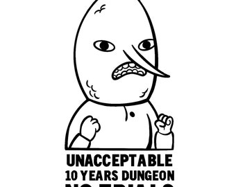 Unacceptable Lemon Cartoon Vinyl Decal