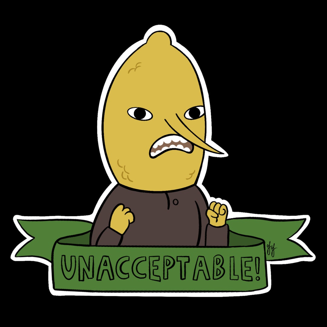 Unacceptable Lemon Sticker Etsy