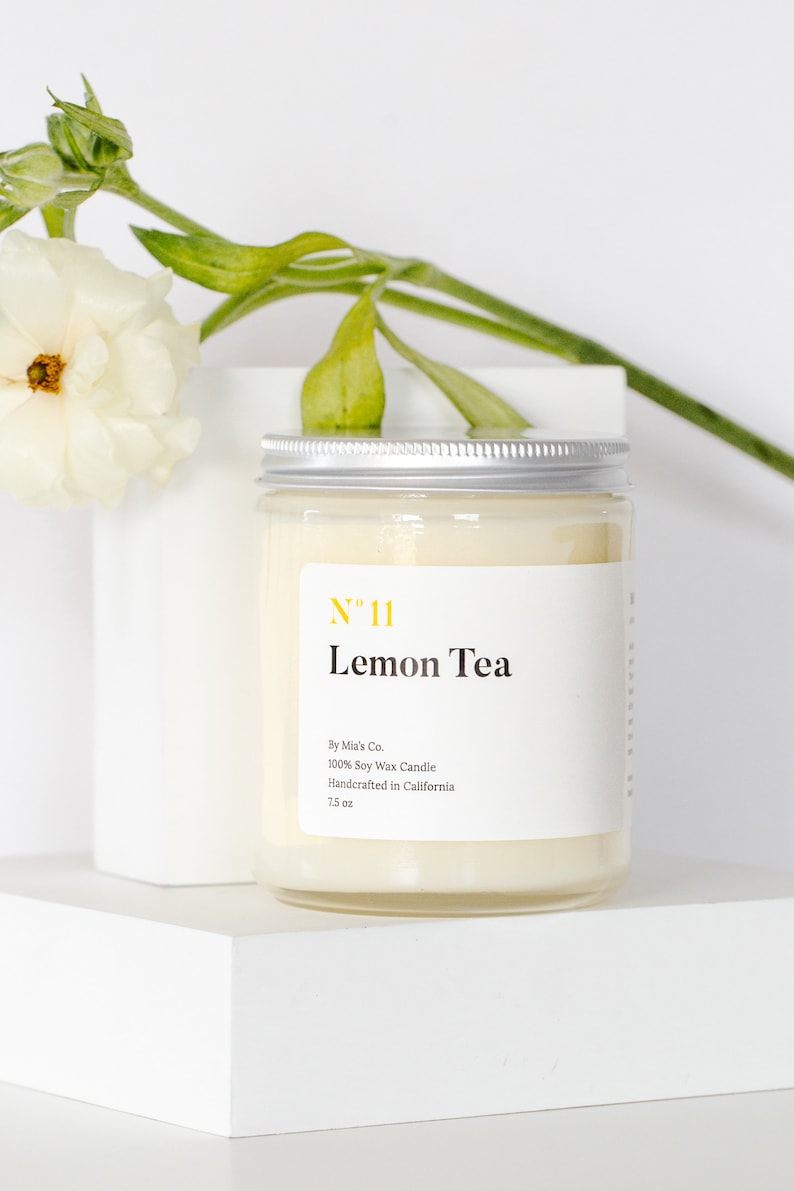 No11 Lemon Tea Candle Handmade Soy Candles Summer Gift Etsy