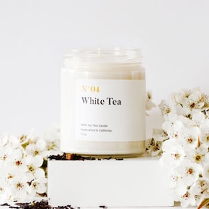 N04 White Tea Candle | Handmade Soy Candles | Dining Room Decor | Essential Oil | Mia's Co.