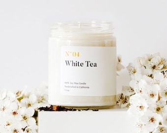 N04 White Tea Candle | Handmade Soy Candles | Dining Room Decor | Essential Oil | Mia's Co.