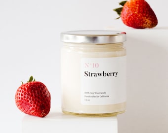 N10 Strawberry Candle | Handmade Soy Candles | Essential Oil | Mia's Co.