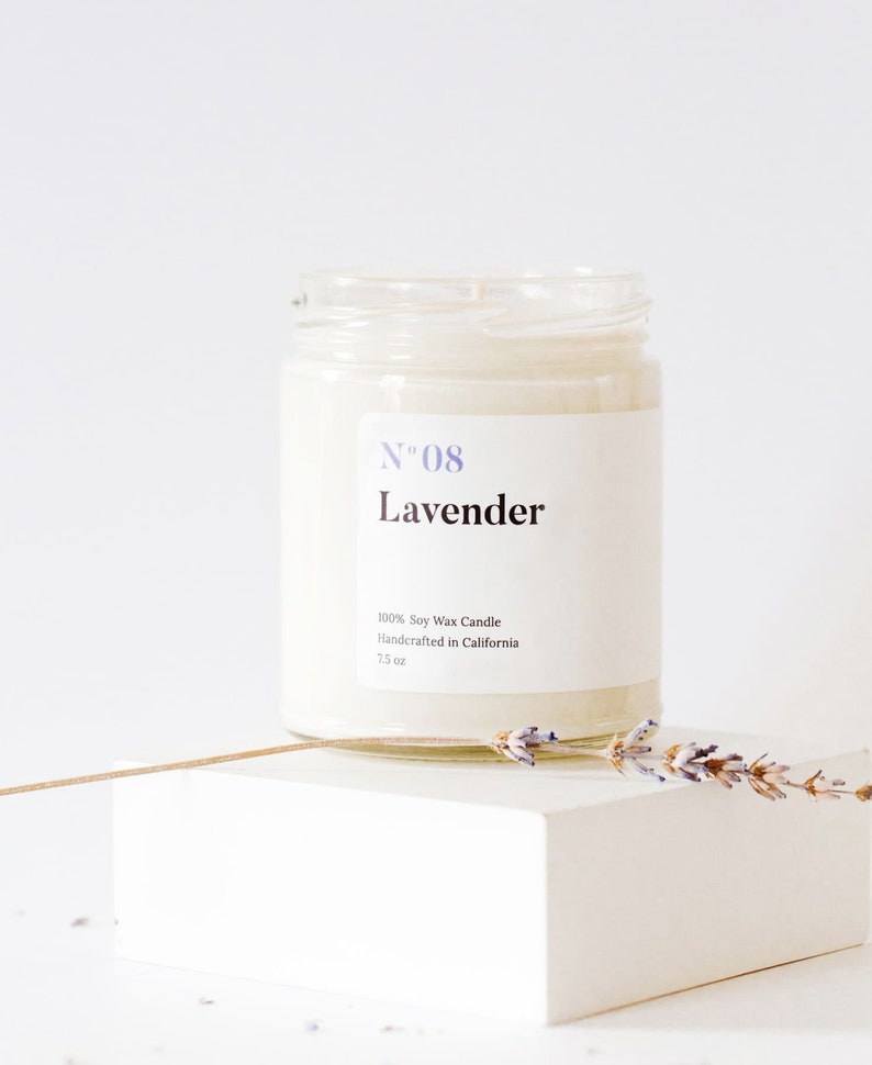 Lavender Candle Handmade Soy Candles Gift for Her/Him Scented Candles Gift Mia's Co. image 4