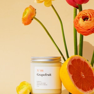 Grapefruit Candle Handmade Soy Candles Thanksgiving Gift Scented Candles Gift Mia's Co. image 4