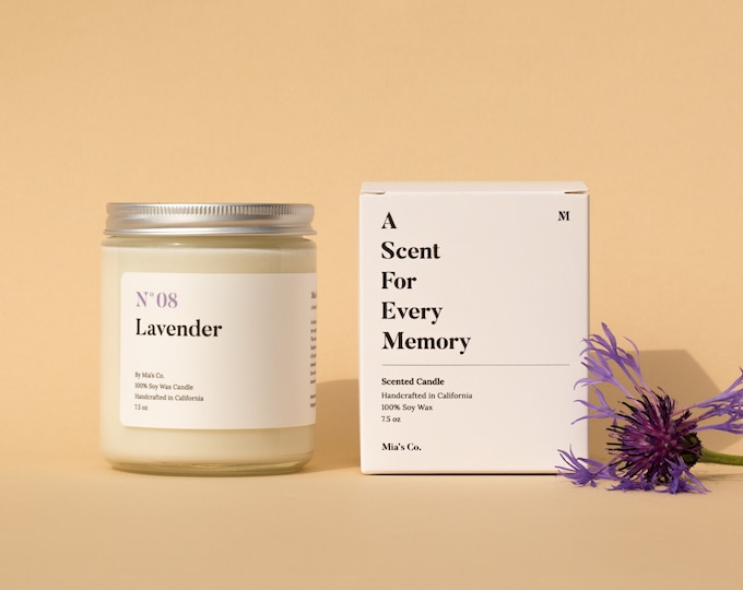 Lavender Candle | Handmade Soy Candles | Gift for Her/Him | Scented Candles Gift | Mia's Co.