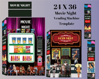 Plantilla de máquina expendedora para una noche de cine: Decoración DIY para fiestas (PNG)
