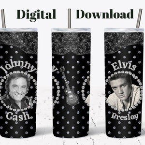 Johnny Cash & Elvis Presley Tumbler Wrap: 20 oz Skinny Tumbler (Digitaler Download)