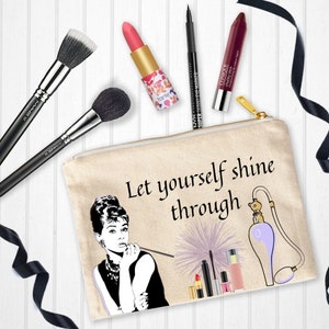 Makeup Bag Heat Transfer Press Let Your Self Shine Through Cosmetic Bag Sublimation Design Make Up Sublimation Makeup PNG