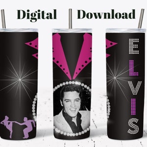 Elvis 20oz Tumbler Design: Vintage Full Wrap (Digitaler Download)