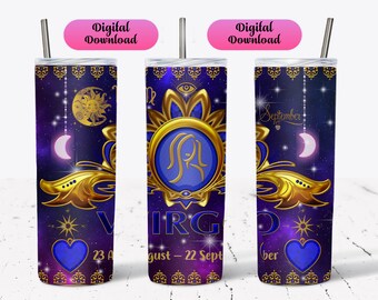 Virgo Zodiac 20oz Tumbler Sublimation Design (Digital Download)