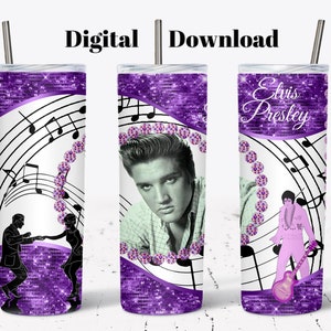 Elvis Presley Tumbler Design: 20 oz Skinny Tumbler (PNG & PDF)
