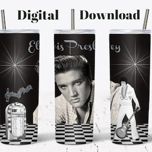 Elvis Presley 20 Unzen Skinny Tumbler Design (Digitaler Download)