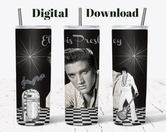 Elvis Presley 20oz Skinny Tumbler Sublimation Design (Digital Download)