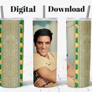 20oz Skinny Tumbler Sublimation Design Elvis Presley Tumbler Sublimation skinny tumbler png tumbler wrap tumbler backgrounds download