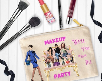 Cosmetic Bag Sublimation Design: Makeup Party PNG (Digital Download)
