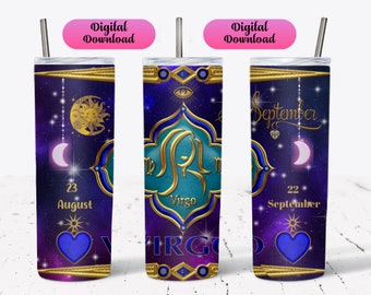 Virgo Zodiac 20oz Tumbler Sublimation Design (Digital Download)