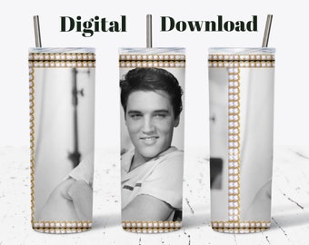 Elvis 20oz Skinny Tumbler Sublimation Design (Digital Download)