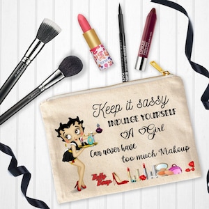 Betty Boop Keep It Sassy Make Up Bag Sublimation Design Cosmetic Bag Transfer Sublimation Design Wrap Makeup PNG sublimation designs