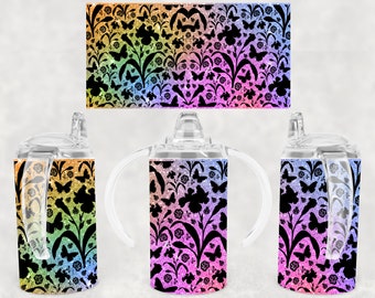 Butterfly Lace 12oz Sippy Cup Straight Sided Full Wrap Tumbler sublimation  sippy cup sublimation tumblers sippy cup kids sublimation wrap