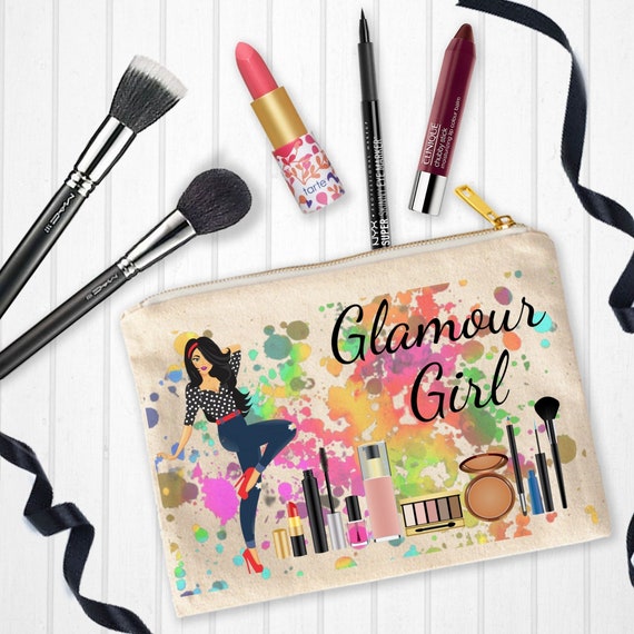 Glamour Girl Makeup Bag Sublimation Design (PNG Digital Download