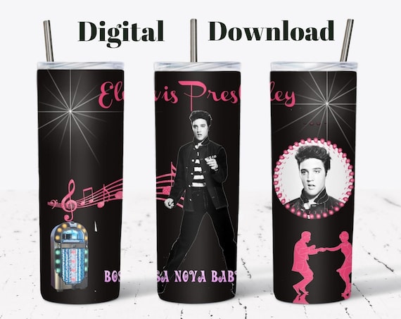 Elvis Presley 20 oz skinny skinny tumbler Straight wall Elvis Tumbler Sublimation sublimation 20 oz skinny tumbler sublimation transfer