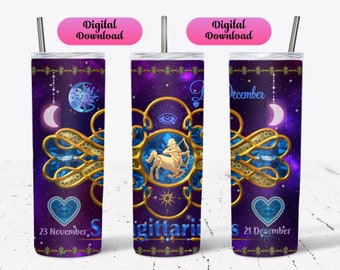 Sagittarius Zodiac Tumbler Sublimation Design (Digital Download)