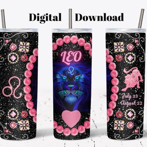 Leo Zodiac 20oz Tumbler Sublimation Design (Digital Download)