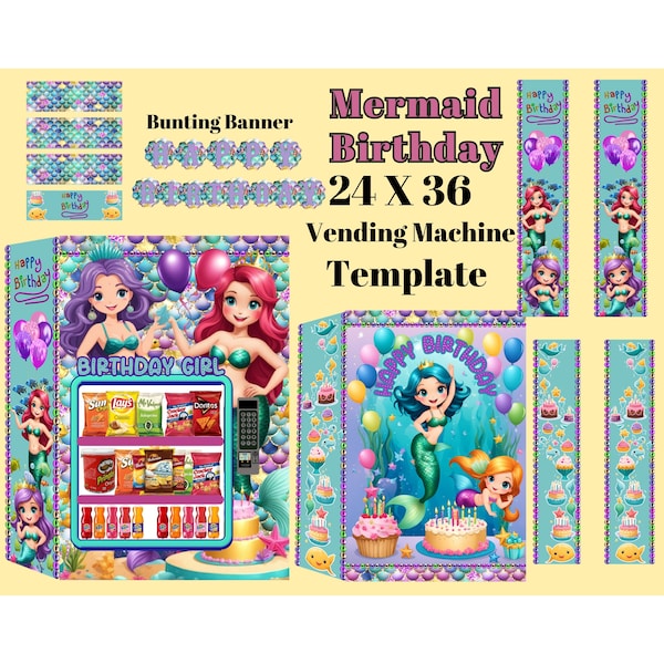 Mermaid Vending Machine Template Etsy