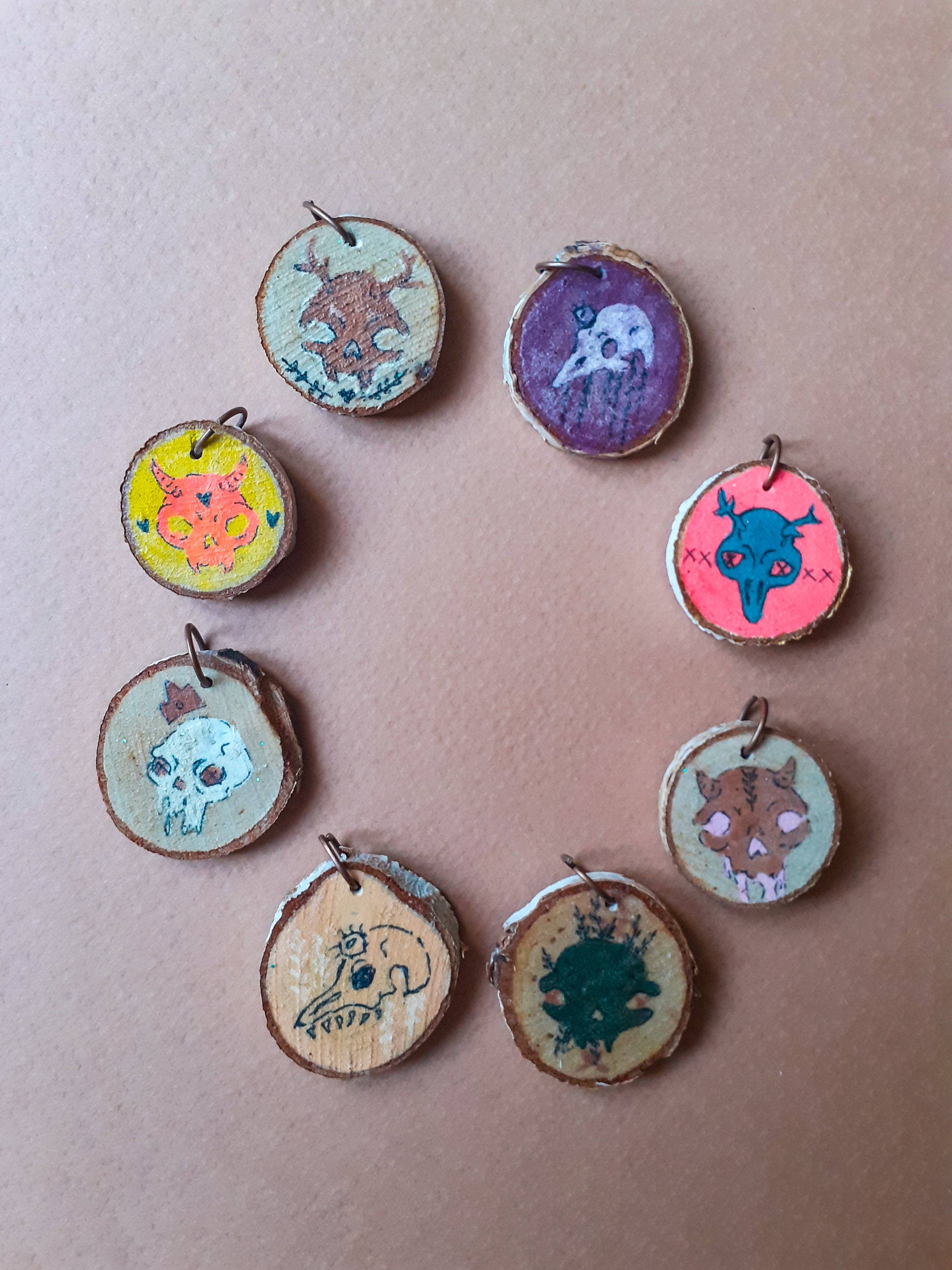 Handmade wood pendants Etsy