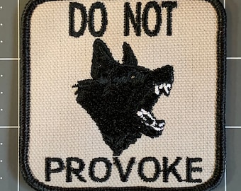Do Not Provoke Patch, Black German Shepherd, Dog Harness Patch