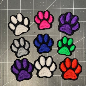 Sow on paw patches, paw print patches embroidered