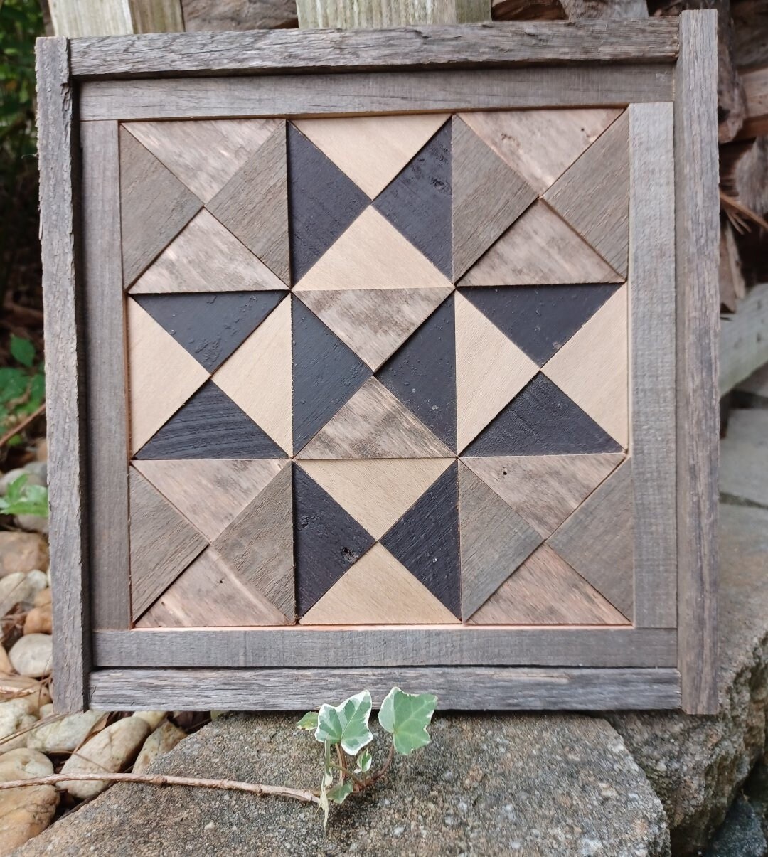 Wood Block Wall Art/small Wood Quilt Square/wall Decor Etsy