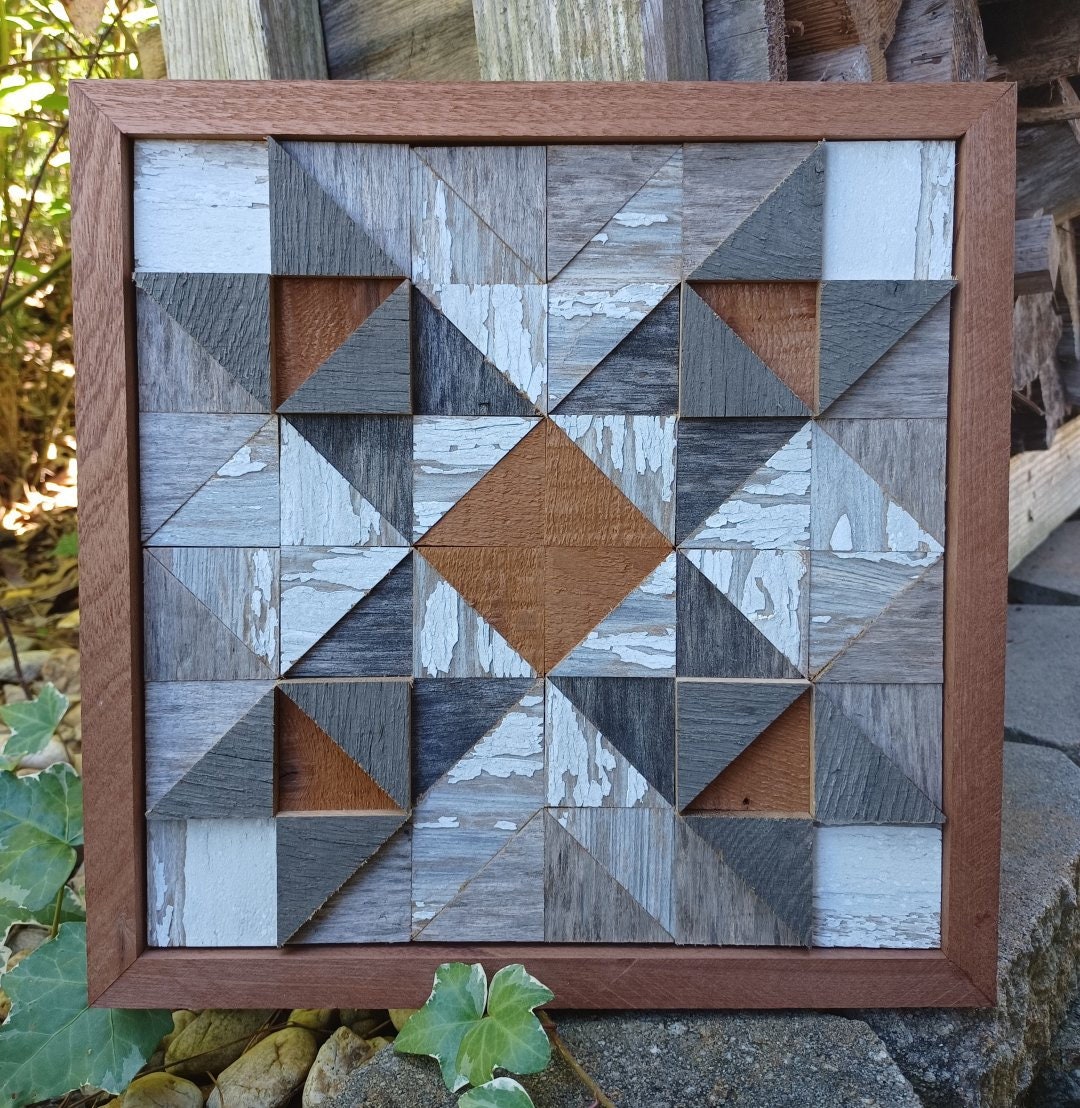 Wood Block Wall Art/small Wood Quilt Square/wall Decor Etsy