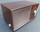 RCA Victor Radio Mid Century Clock Radio Converted to Clock Tube Radio Funky Clock Bohemian Clock