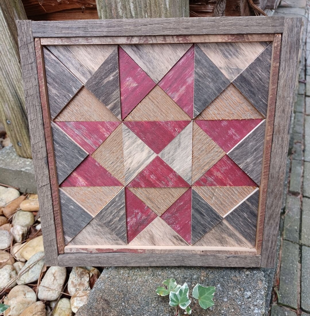 Wood Block Wall Art/small Wood Quilt Square/wall Decor Etsy