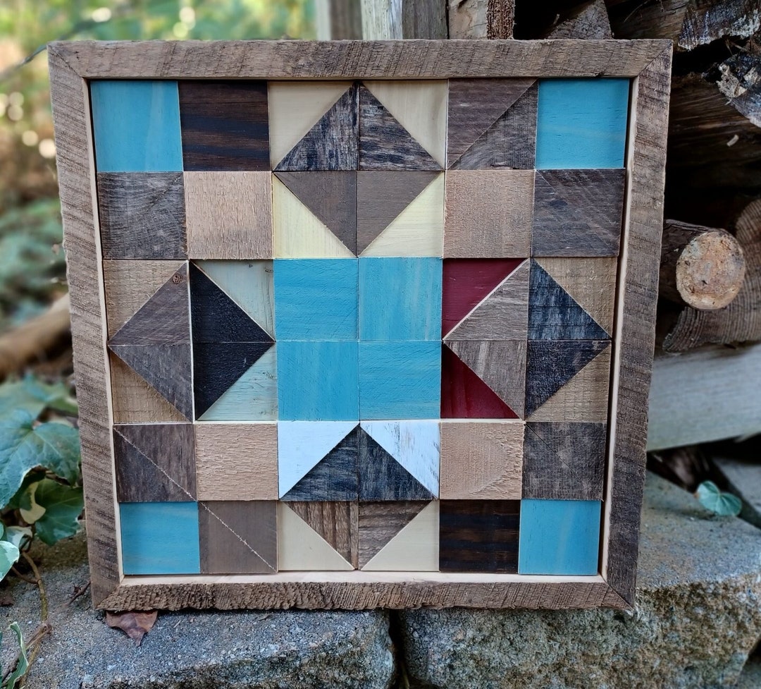 Wood Block Wall Art/small Wood Quilt Square/wall Decor Etsy