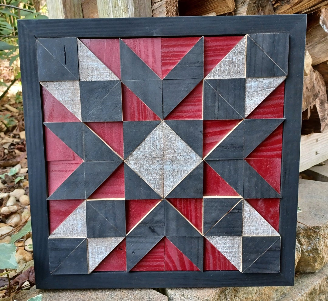 Wood Block Wall Art/small Wood Quilt Square/wall Decor Etsy