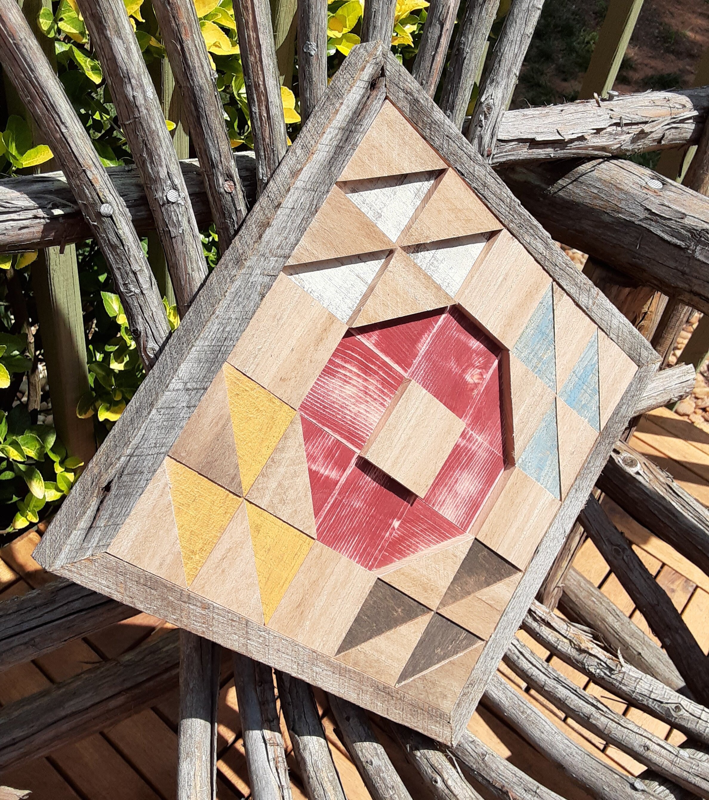 Granero de madera / madera edredón cuadrado / hecho a mano / | Etsy