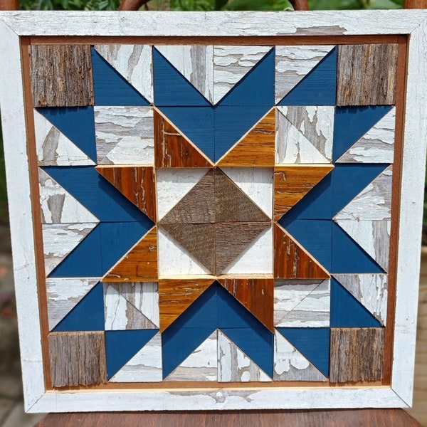 Wood Quilt - Features Rare Wormy Chestnut Wood, and Barn Wood with Chippy Paint