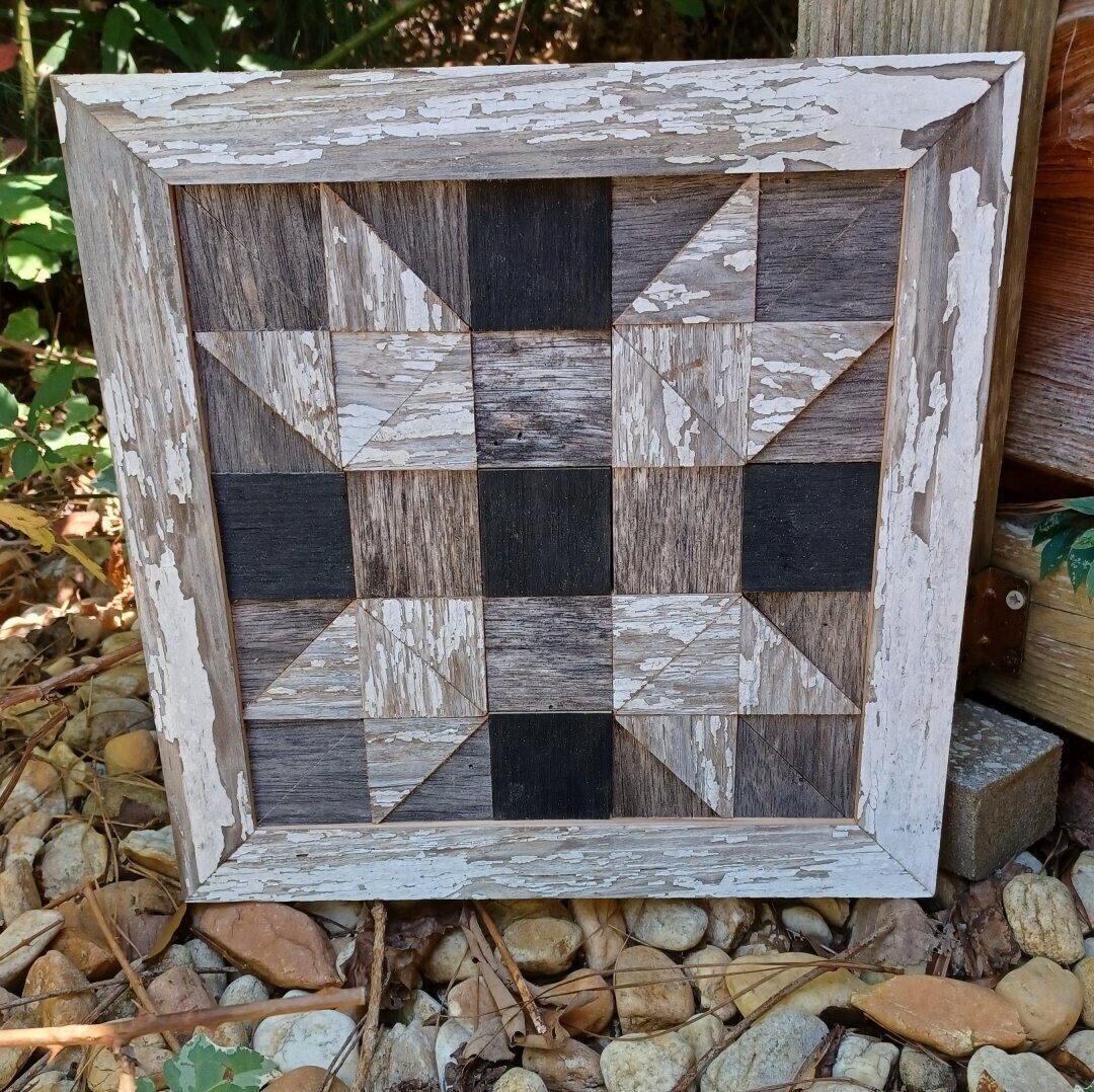 Wood Block Wall Art/small Wood Quilt Square/wall Decor Barnwood Quilt/12x12 Quilt Square/wood