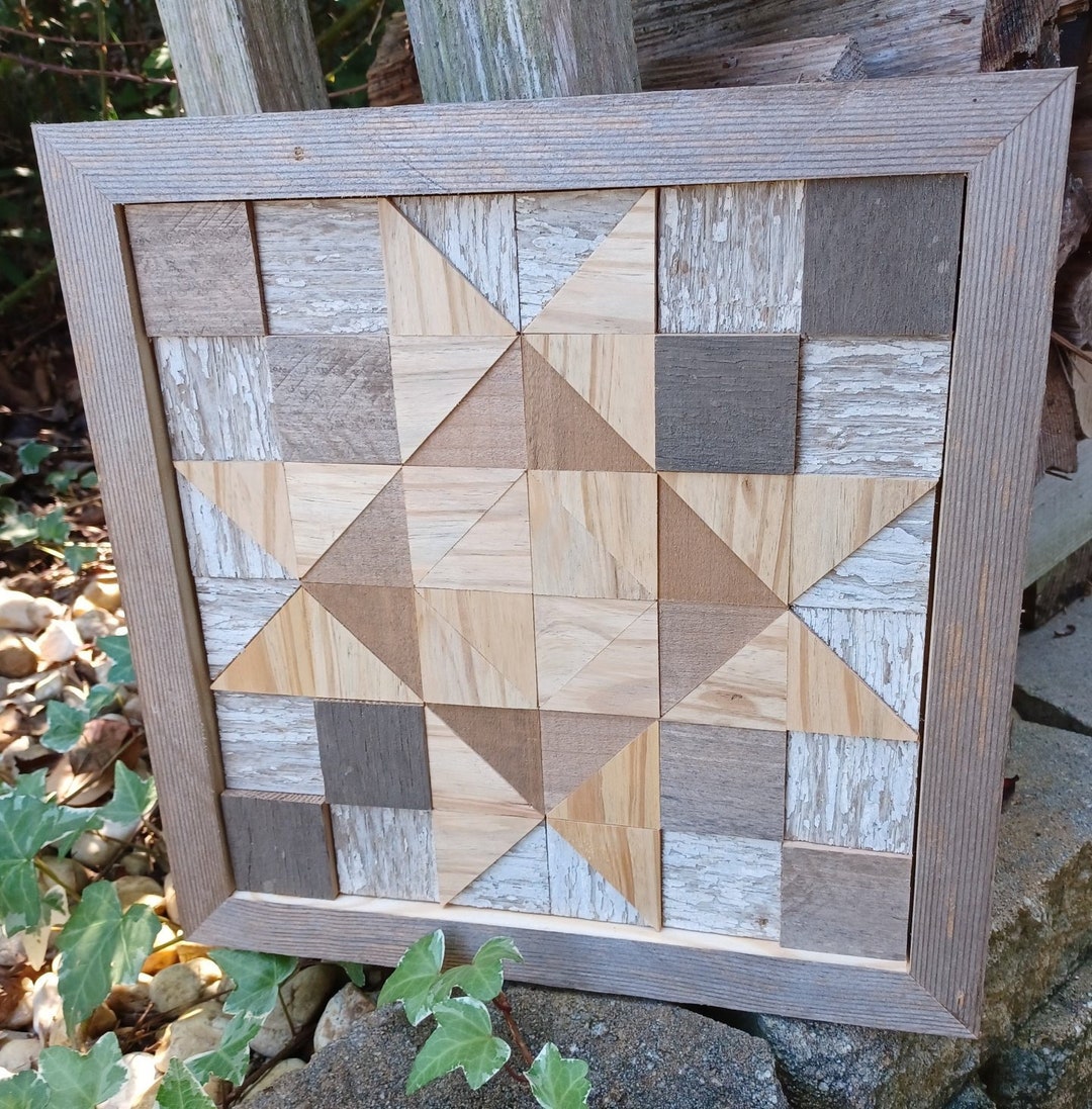 Wood Block Wall Art/small Wood Quilt Square/wall Decor Barnwood Quilt/12x12 Quilt Square/wood