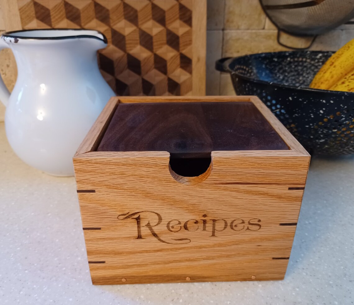 Wood Recipe Box / Recipe Box / Engraved Recipe Box / Wedding Etsy