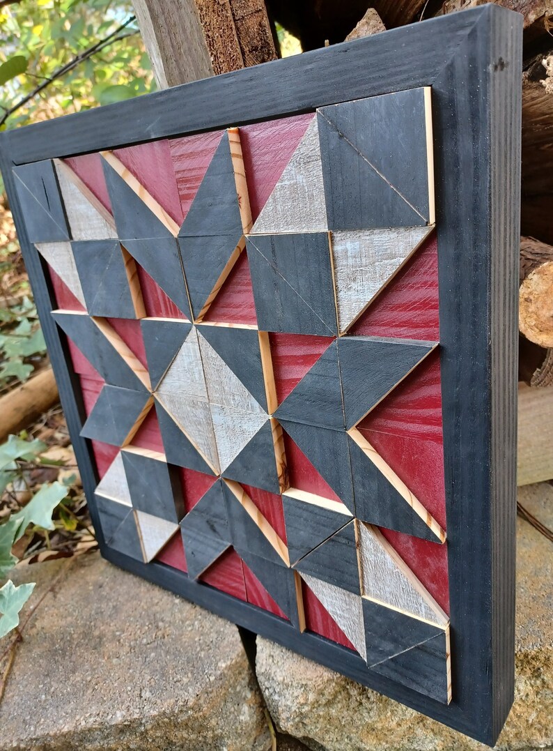 Wood Block Wall Art/small Wood Quilt Square/wall Decor Etsy