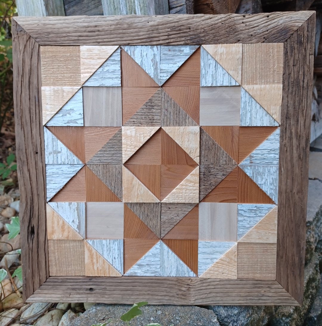 Wood Block Wall Art/small Wood Quilt Square/wall Decor Etsy