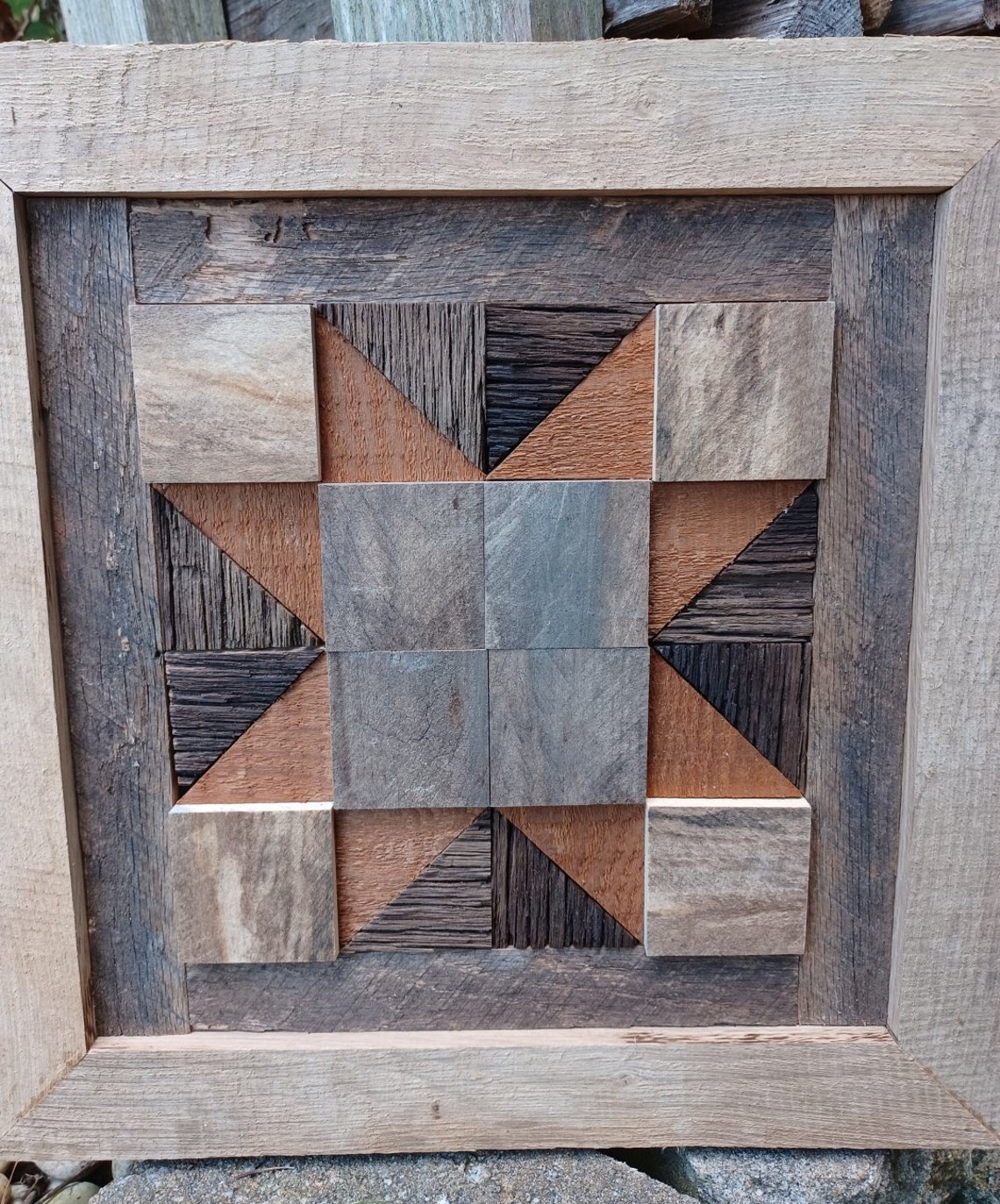 Wood Block Wall Art/small Wood Quilt Square/wall Decor Barnwood Quilt/12x12 Quilt Square/wood